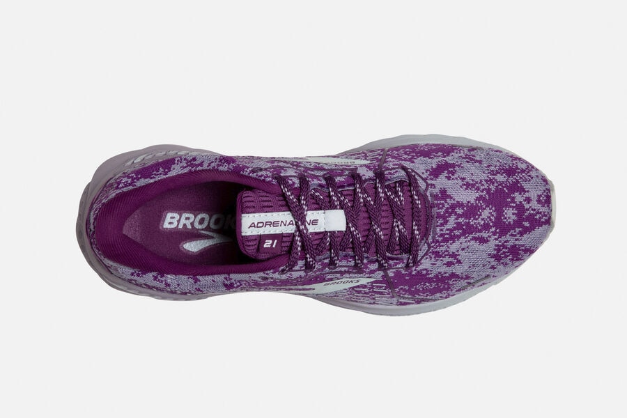 Brooks Running Shoes Womens Purple/Silver - Adrenaline GTS 21 Road - 7410-XGHCE